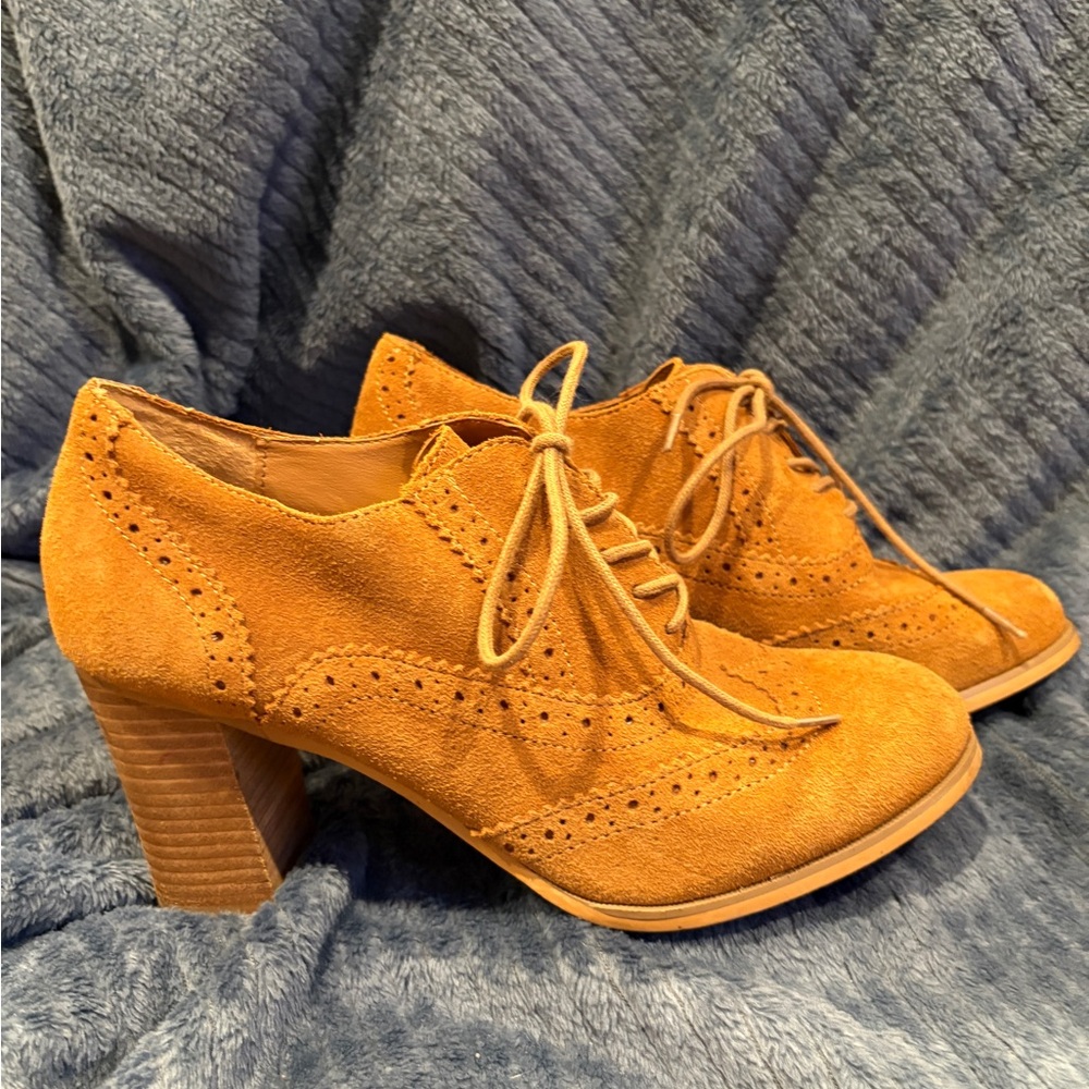 Steve Madden Orange Suede Ankle Booties